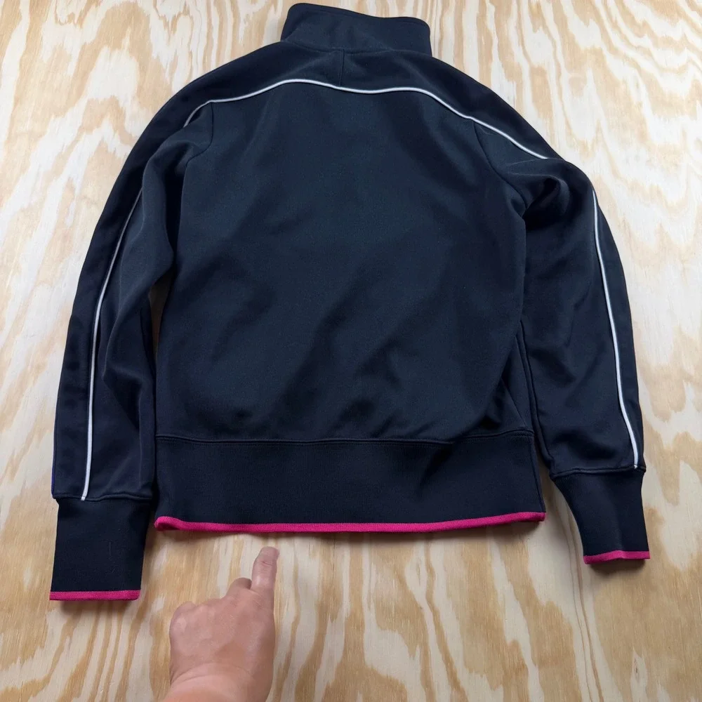 Nike Sportswear Women Black Track Jacket Pink Purple Green Full Zip Size M